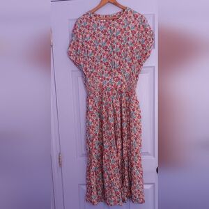 🌷HP! Karin Stevens Vtg.Floral Print Maxi Dress Plus Size 16